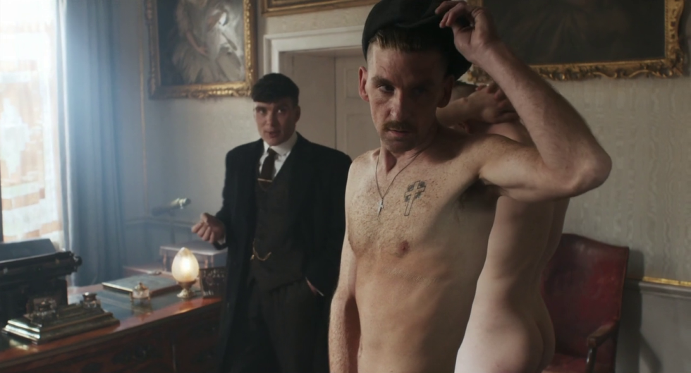 Joe Cole with a naked torso