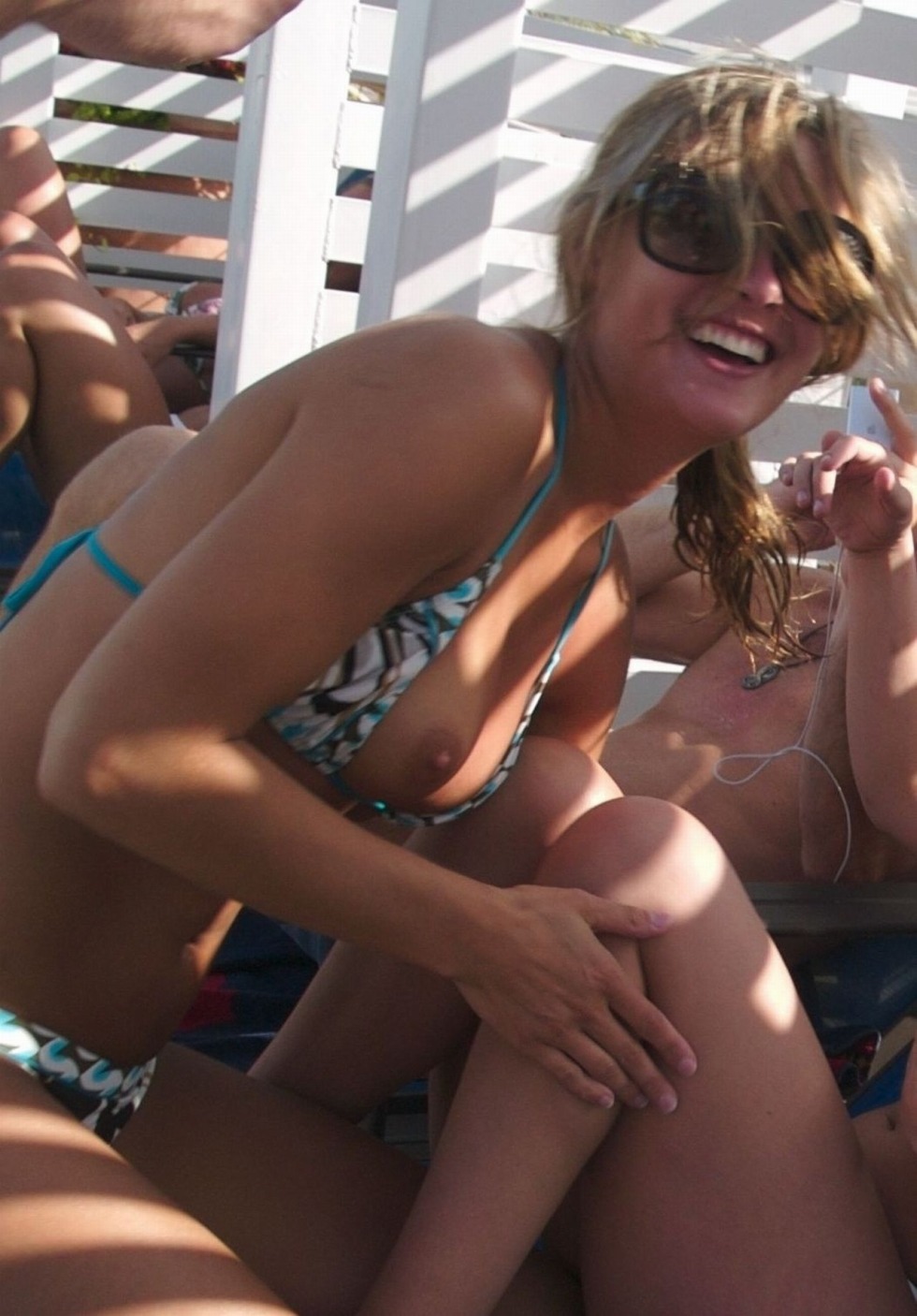 Mature masturbation on the beach