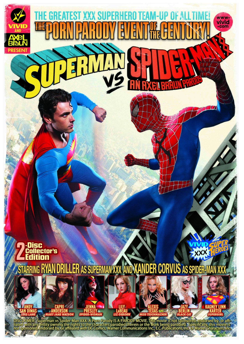 Superman against a man spider parody