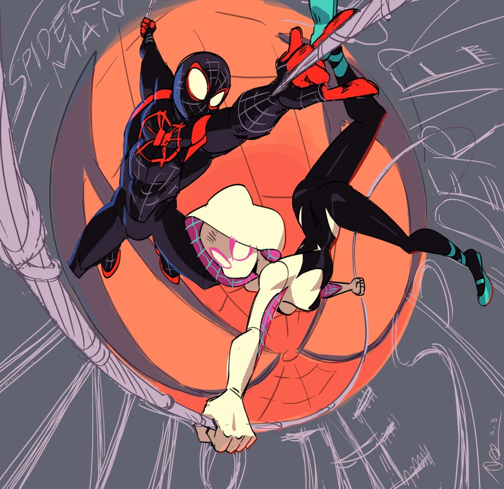 Spider Gwen and man Spider Miles Morales