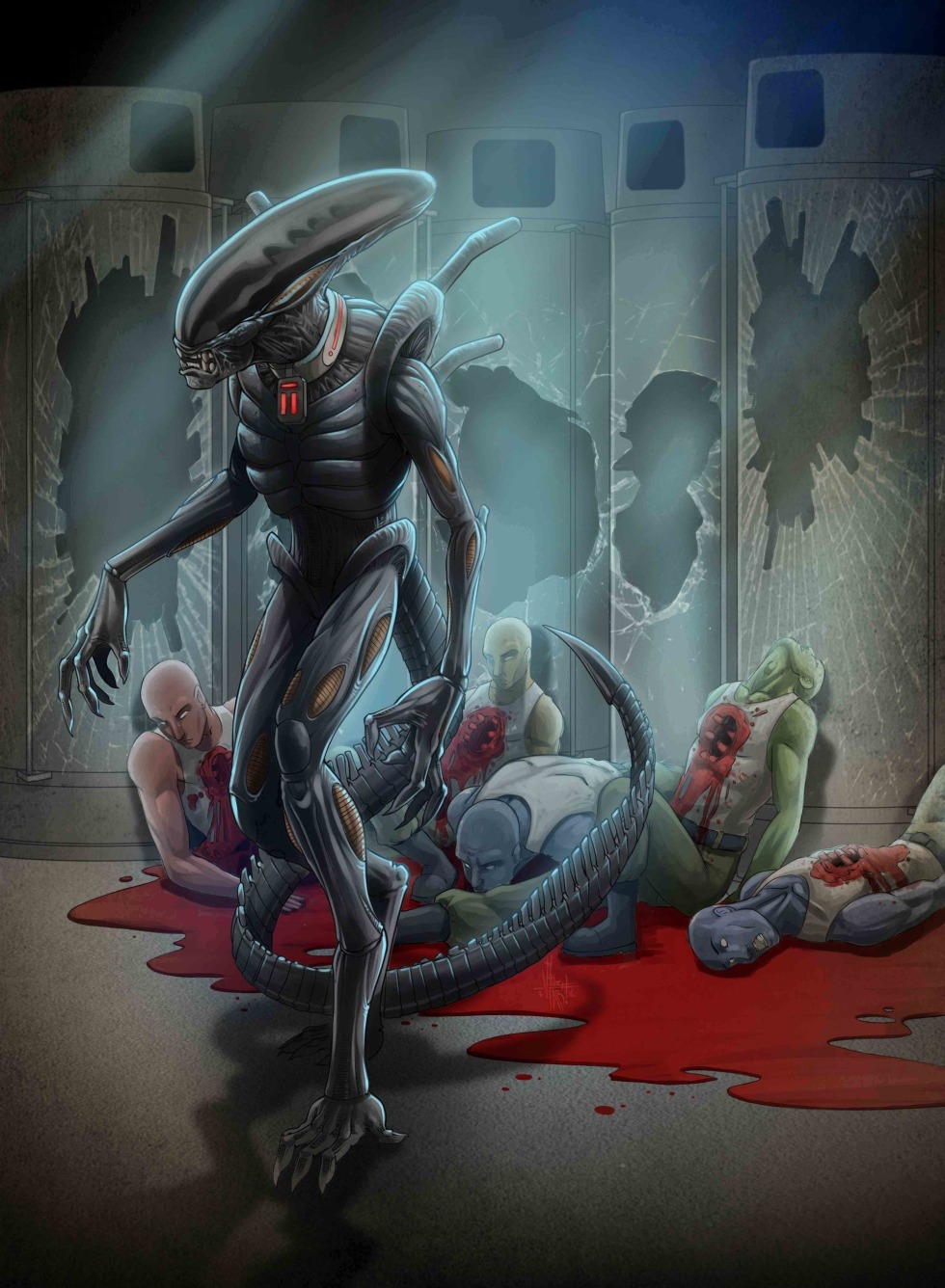 Alien David and Xenomorphs