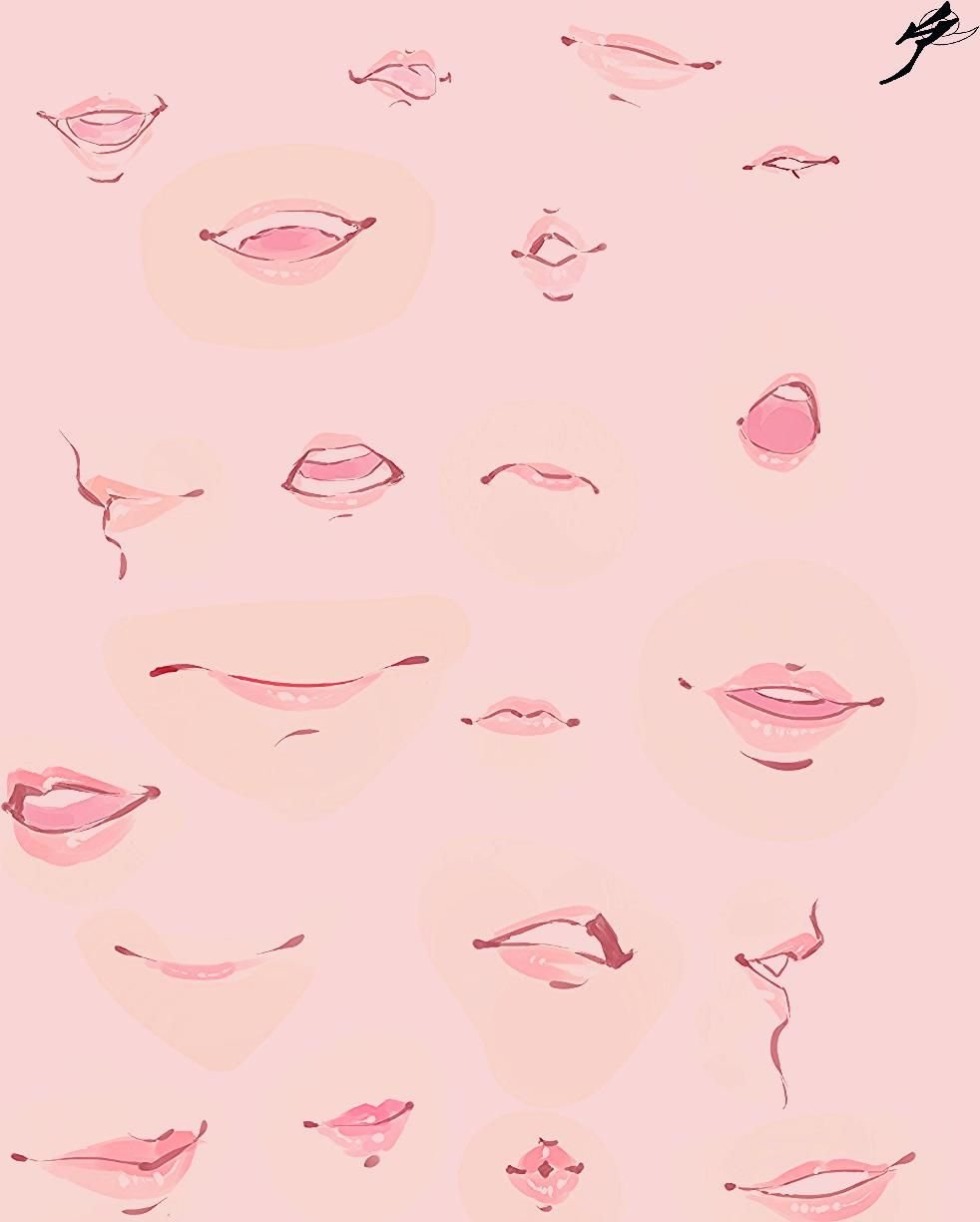 Anime lips of the girl