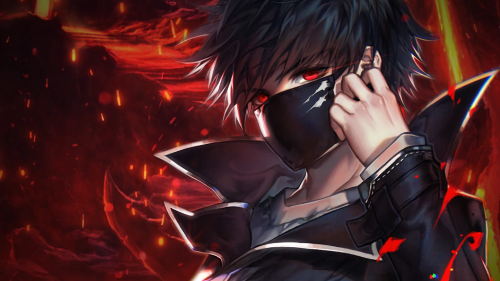 Drawings of a girl in a black style